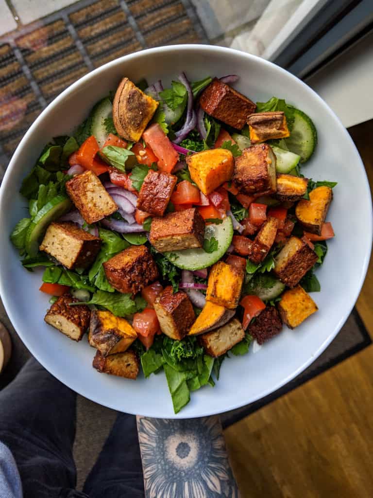 Smoked Tofu & Sweet Potato Summer Salad