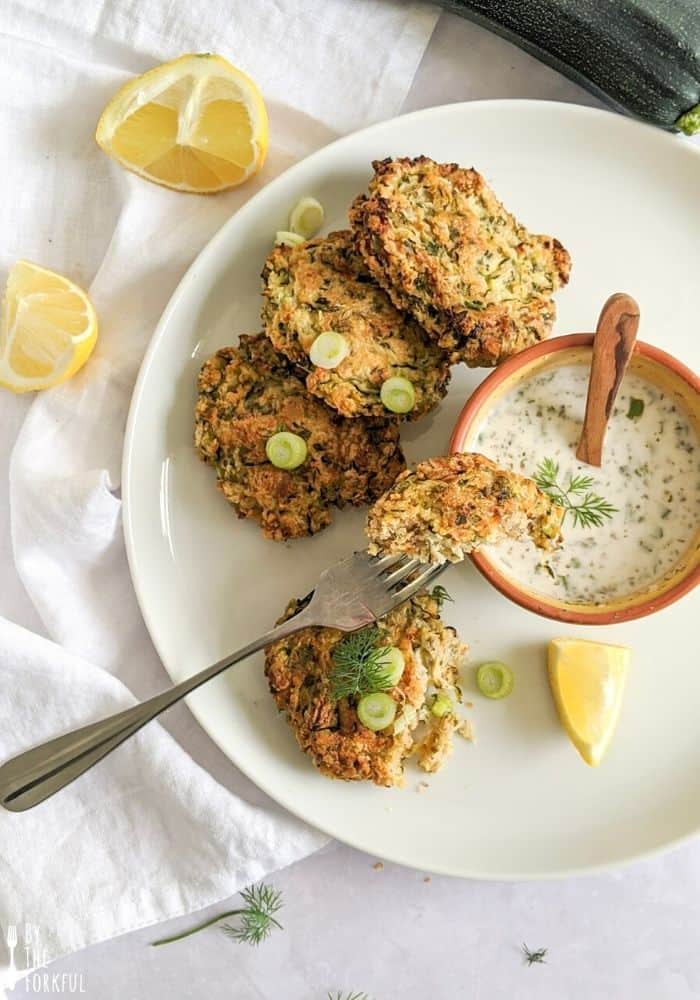 vegan courgette fritters