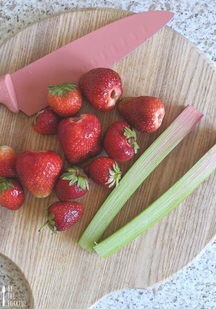 Fresh rhubarb and strawberries from the allotment!