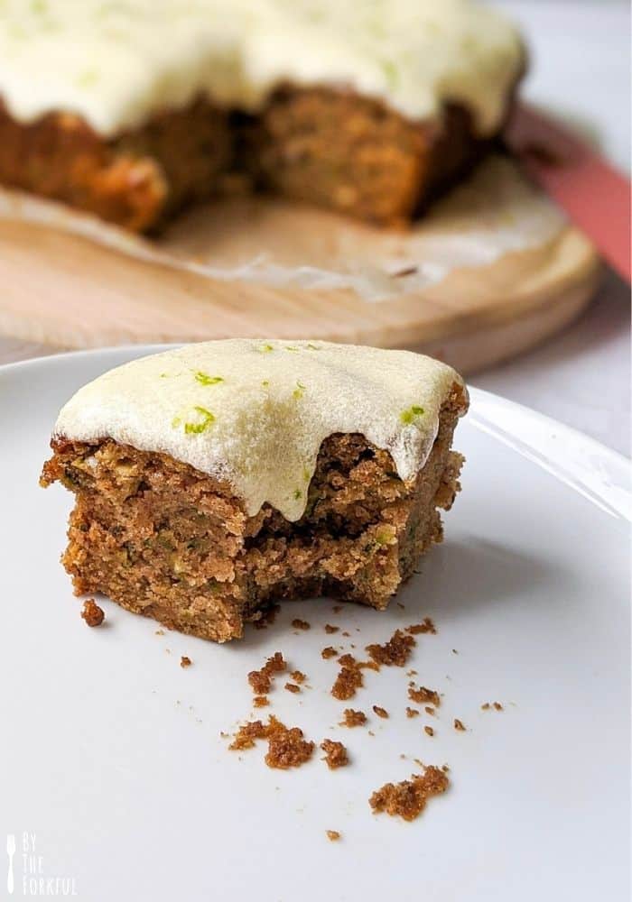 vegan courgette and lime cake