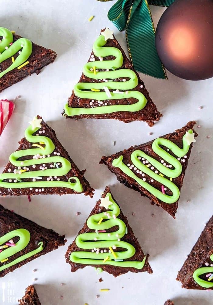 Christmas tree brownies