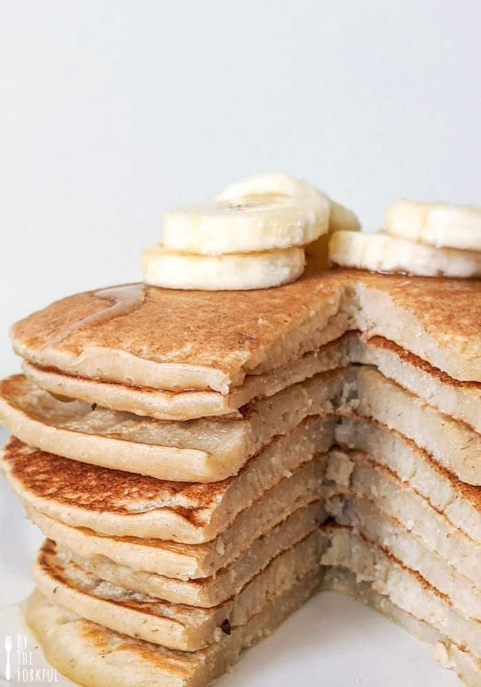 Vegan banana pancake stack