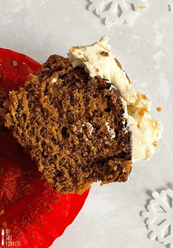 Vegan gingerbread cupcake with cinnamon buttercream