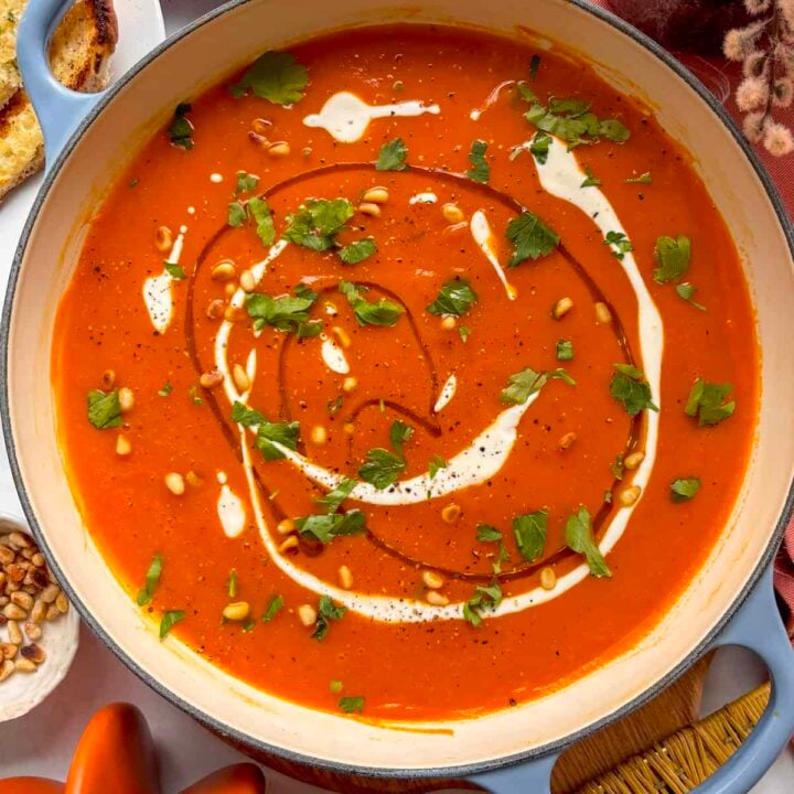 Roasted Red Pepper and Butternut Squash Soup