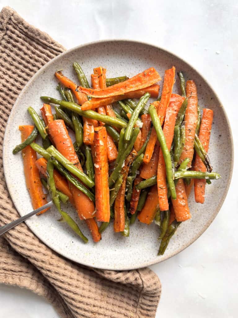 Roasted Green Beans and Carrots By The Forkful