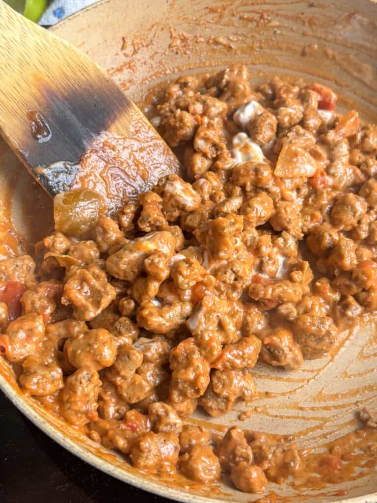 the finished creamy enchilada mixture