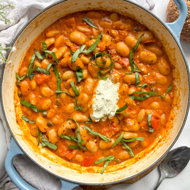 red pesto butter beans