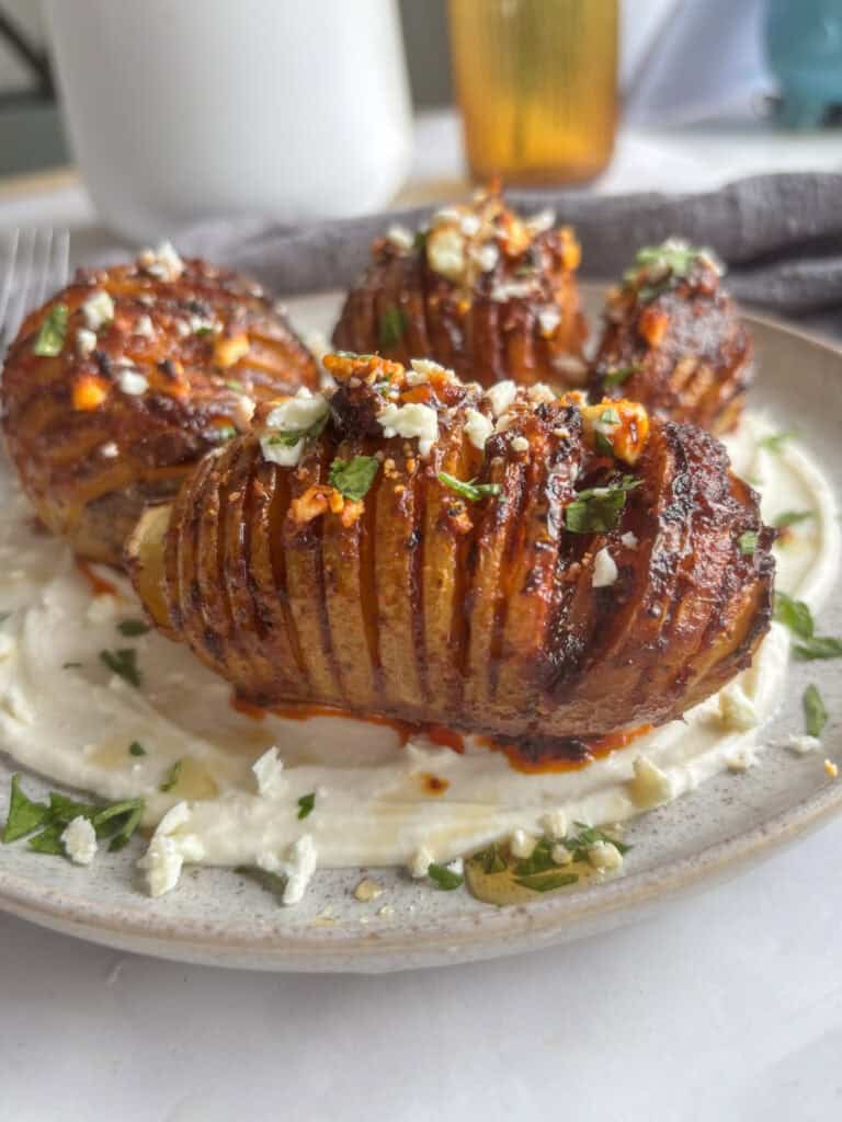 Harissa Hasselback Potatoes