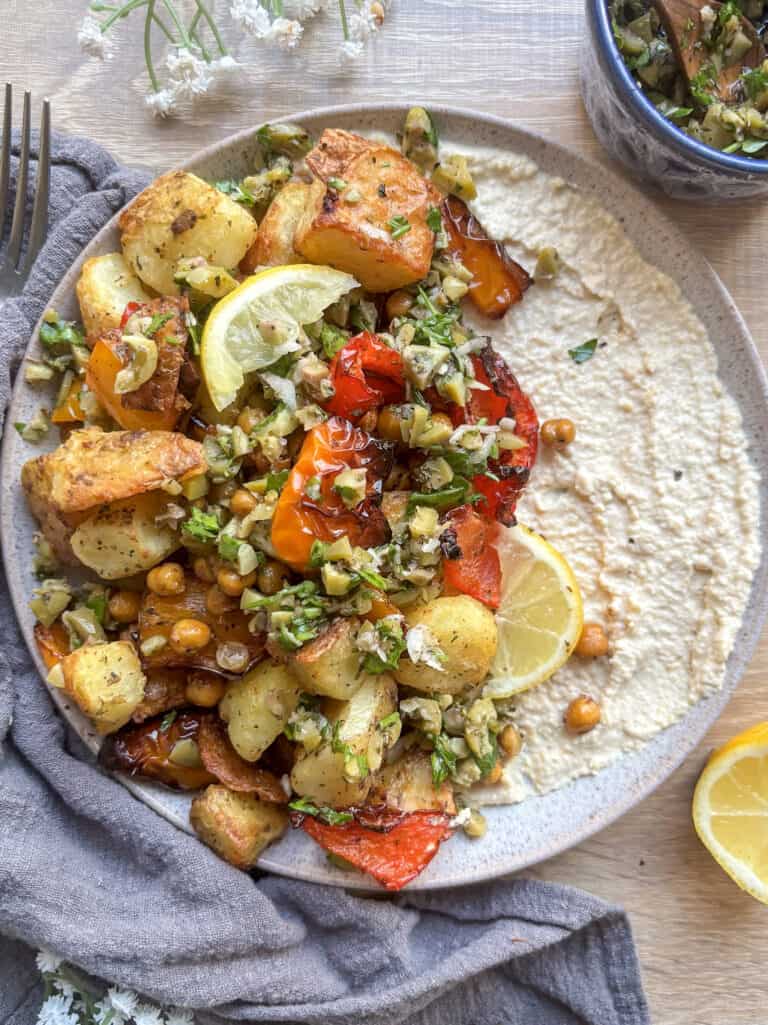 Roasted Potato Traybake With Olive Salsa Verde