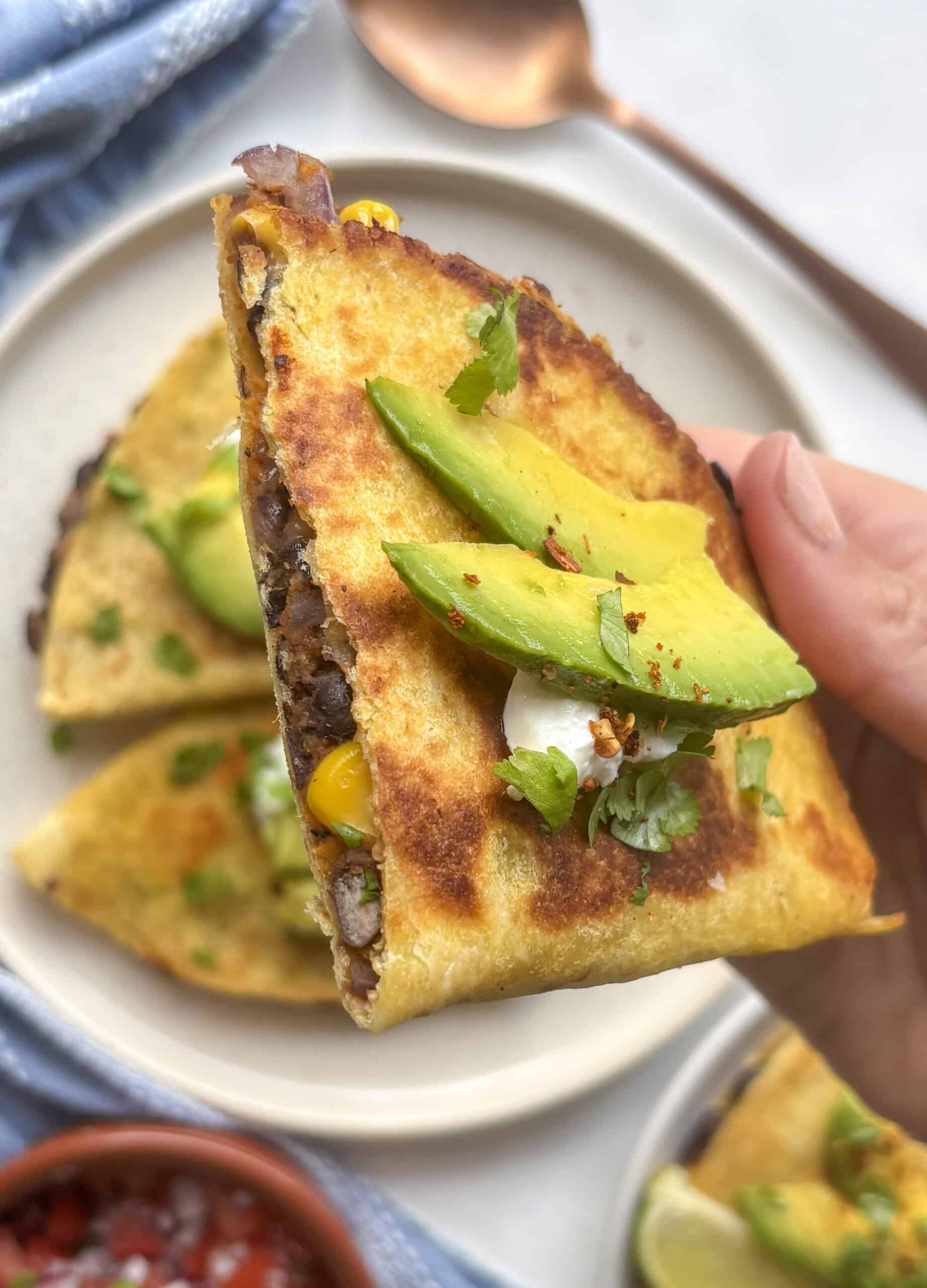 black bean sweet potato quesadilla