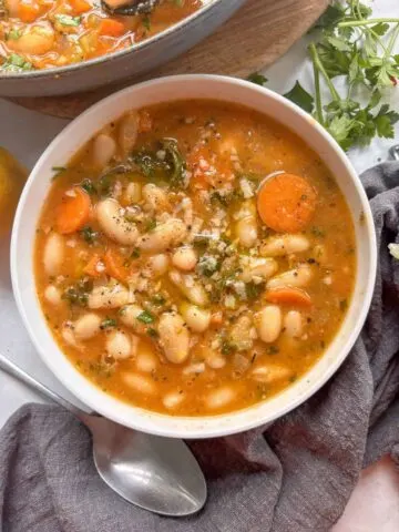 bowl of white bean soup