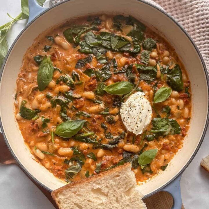 Creamy Tuscan White Bean Skillet