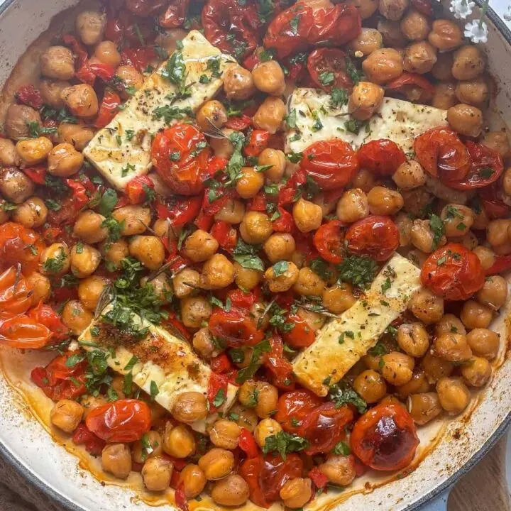 Baked Feta Recipe (with chickpeas)