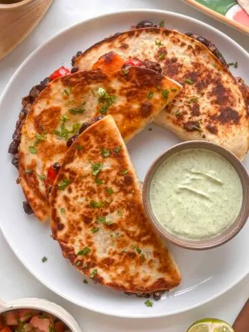 plate of black bean and sweet potato tacos